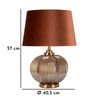 Lampada da tavolo toni bronzati sofisticati sferica rigata e paralume marrone diametro 40,5x57  4401 - foto 6