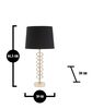 Lampada da tavolo grande curve dorate paralume nero 30x61,5cm  40848 - foto 5