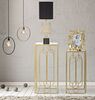 Lampada da tavolo grande intreccio cerchi oro nero 22,5x65cm  40813 - foto 5