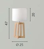 Immagine aggiuntiva di Lampada da tavolo da arredo particolare base in legno naturale  41892