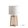 Lampada da tavolo da arredo particolare base in legno naturale comodino abat jour 41892 LUCI MODERNE