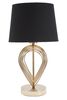 Lampada tavolo media decoro fili oro paralume nero 44cm  40845