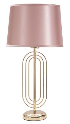 Lampada tavolo paralume rose gold decoro metallo oro alta 55cm  40843