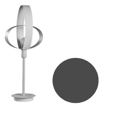 Lampada tavolo metallo scura grigio antracite design ellisse alta 62cm  41427