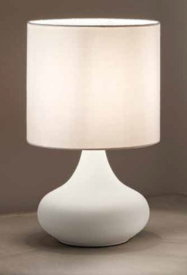 Lampada tavolo bianca base metallo alta 33cm 6504B PERENZ
