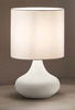 Lampada tavolo bianca base metallo alta 33cm 6504B PERENZ