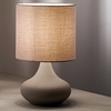 Lampada da tavolo moderna tortora base metallo alta 33cm diametro 20cm 6504TO PERENZ