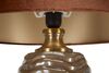 Particolare di Lampada alta 79 cm in vetro bronzato rigato con paralume ttoni bronzati diametro 45,5