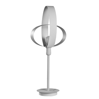 Lampada da tavolo in metallo bianco molto alta 62cm ellisse design  41426