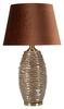Lampada alta 79 cm in vetro bronzato rigato con paralume ttoni bronzati diametro 45,5  44018