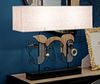 Lampada tavolo da arredo moderna originale visi stilizzati 50x17,8x45  42242 - foto 5