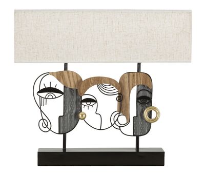 Lampada tavolo da arredo moderna originale visi stilizzati 50x17,8x45  42242