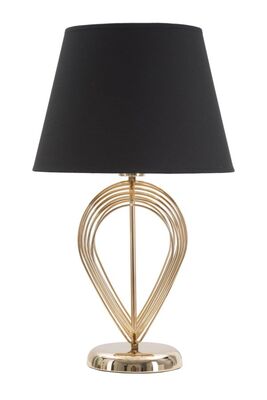 Lampada tavolo con paralume nero e decoro fili oro 53,5cm  40844