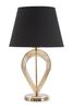 Lampada tavolo con paralume nero e decoro fili oro 53,5cm  40844