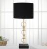 Lampada tavolo paralume nero cerchietti oro 25x54,5cm  40812 - foto 6