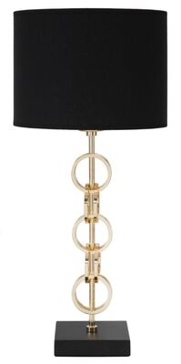 Lampada tavolo paralume nero cerchietti oro 25x54,5cm  40812