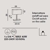 Immagine aggiuntiva di Lampada da tavolo paralume rettangolare design moderno  43960