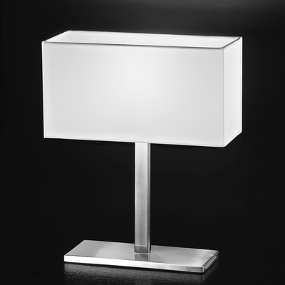 Lampada da tavolo paralume rettangolare design moderno 5884-CR PERENZ