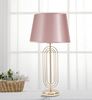 Lampada tavolo decoro metallo oro paralume rose gold alta 64cm  40842