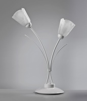 Lampada da tavolo metallo bianca 2 luci a fiore 41276 LUCI MODERNE