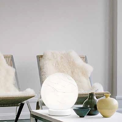 Lampada da tavolo o abatjour sfera acrilico 20cm texture carta CARTA TL1 D20 IDEAL LUX