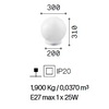 Particolare di Lampada da tavolo a forma di sfera grande 30cm in acrilico bianco CARTA PT1 D30 IDEAL