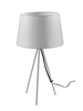 Lampada tavolo o comodino treppiedi in metallo bianco con paralume 41886 LUCI MODERNE