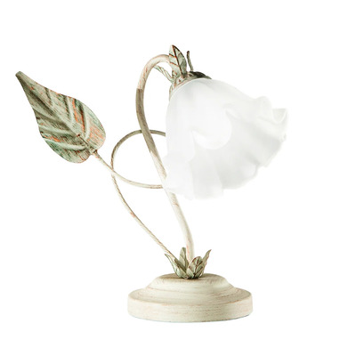 Lampada comodino country romantica campanule foglie verdi  45119