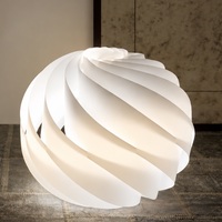 Lampada in acrilico tavolo / terra bianca 40cm grande globo a spirale  45629