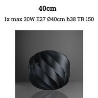 40cm nero metal - Lampada da tavolo / terra globo a spirale in acrilico  45625