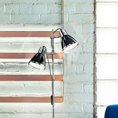 Lampada da terra 2 luci nera accensione separata ELVIS PT2 NERO IDEAL LUX