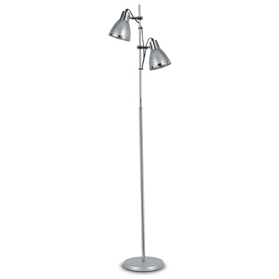 Piantana a 2 luci direzionabili argento ELVIS PT2 ARGENTO IDEAL LUX
