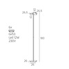Particolare di Lampada terra moderna bianca design direzionabile LED  42341