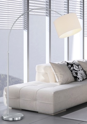 Lampada da terra ad arco con paralume bianco 39835 LUCI MODERNE