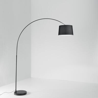 Lampada da terra a arco con paralume nero per illuminazione soffusa  44038