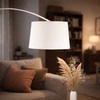 Piantana bianca con base in marmo sviluppo ad arco  44037