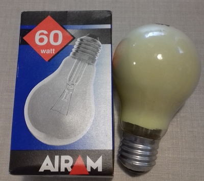 Lampadina gialla classica 60W E27 G60Y AIRAM