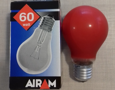 Lampadina rossa 60W E27 G60R AIRAM