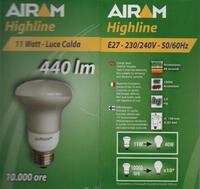 Lampadina luce calda E27 11W R63 2700K R63 11W E27 2700k Faretto R63 AR631127C AIRAM