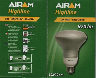 Lampadina 20W luce calda R95  E27 AR952027C AIRAM