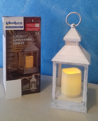 Lanterna con candela LED bianco caldo 35812 LUCI E COLORI