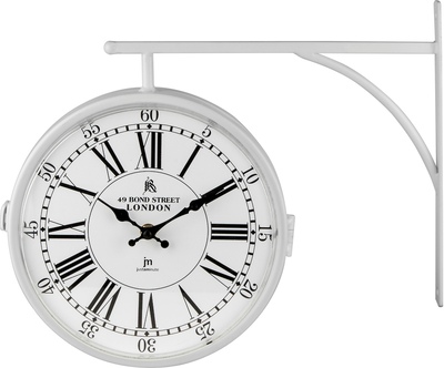 Orologio parete bandiera staffa bianco d. 24cm 14755 LOWELL