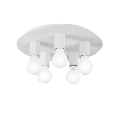 Plafoniera 5 luci a vista bianca con spot decorativo 41977 LUCI MODERNE
