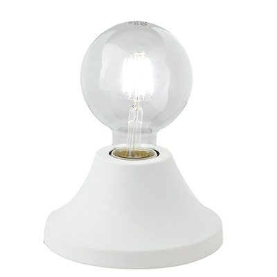 Lampada tavolo - abatjour metallo bianco opaco con lampadina a vista 39745 LUCI MODERNE