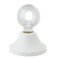 Lampada tavolo - abatjour metallo bianco opaco con lampadina a vista 39745 LUCI MODERNE
