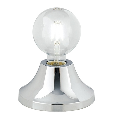 Lampada da tavolo 15cm cromo lucido lampadina a vista 39746 LUCI MODERNE