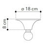 Lampada Vesevus 18cm misure