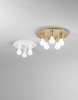 Immagine aggiuntiva di Plafoniera lampadina a vista oro satinato 5 luci minimal  41979