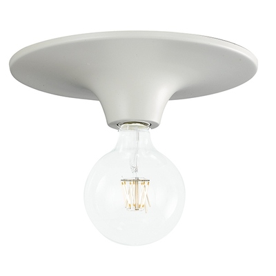 Plafoniera in metallo bianco lampadina a vista 30cm 39753 LUCI MODERNE
