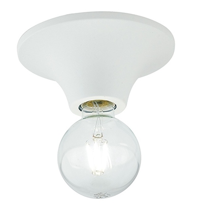 Plafoniera o applique bianca 18cm lampadina a vista 39751 LUCI MODERNE